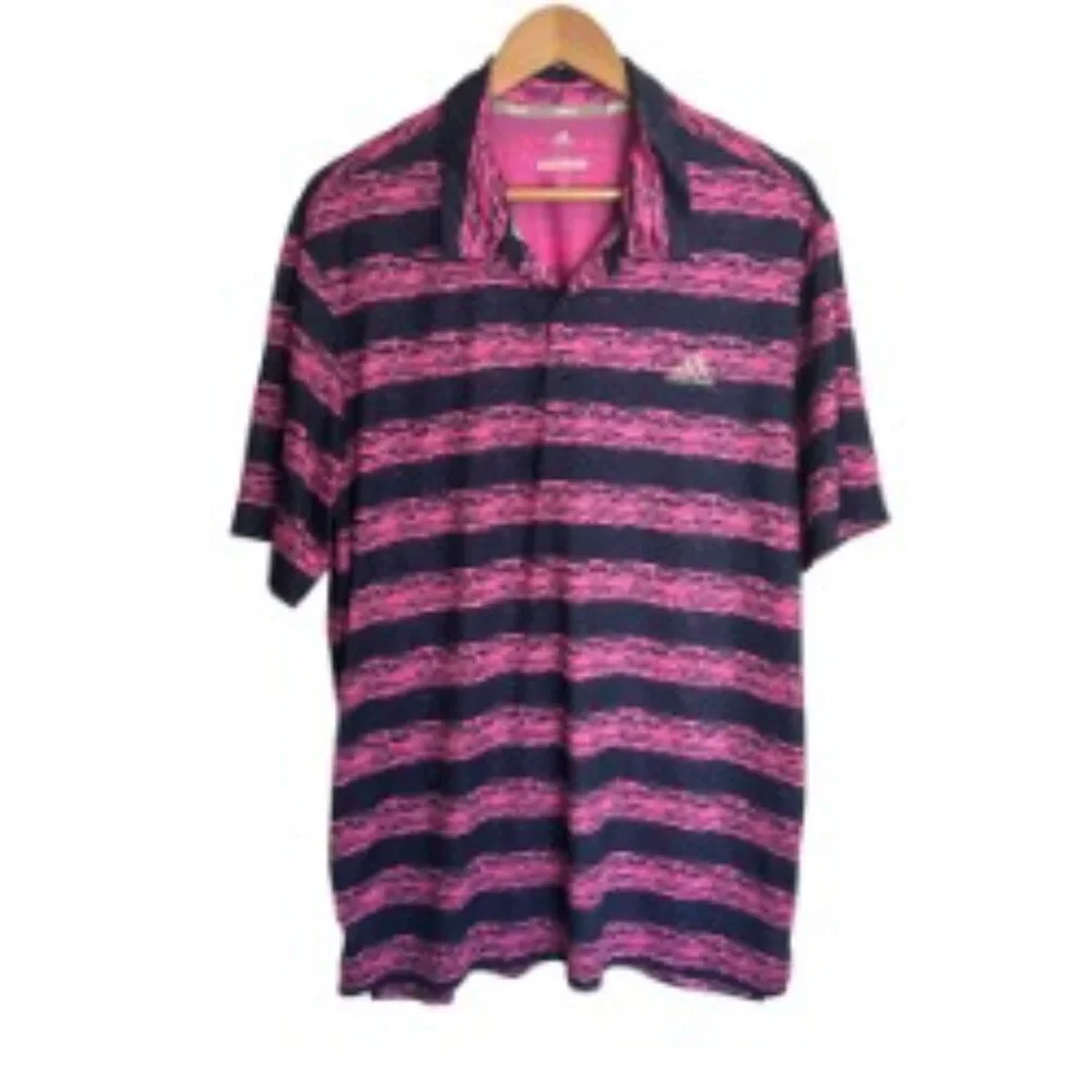 Adidas Painted Stripe Golf Polo Shirt XLarge